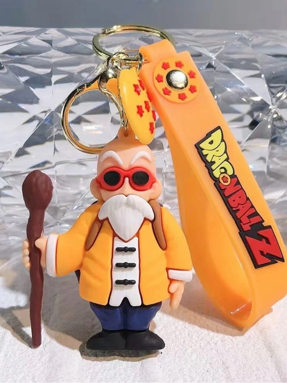 Dragon Ball Z Master Roshi figure keychain anime lanyard fobs silicone rubber